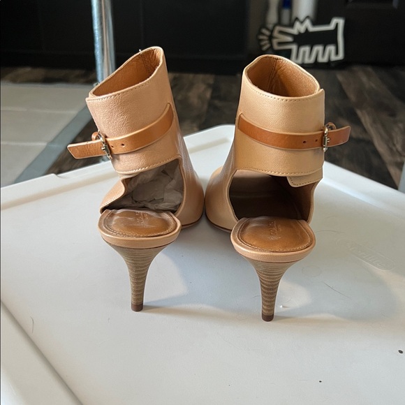 Coach Tan Peep-Toe Ankle Boots - Picture 2 of 4